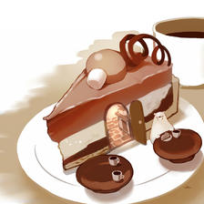 巧克力馅饼咖啡店插画图片壁纸