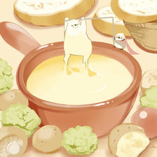 奶酪火锅插画图片壁纸