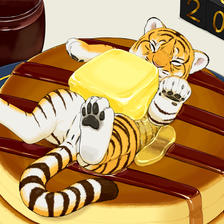 老虎、黄油和薄饼插画图片壁纸