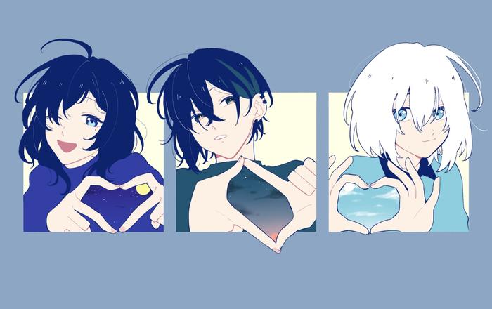 A variety of blue.插画图片壁纸