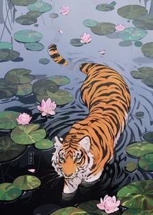 Year of the Water Tiger插画图片壁纸