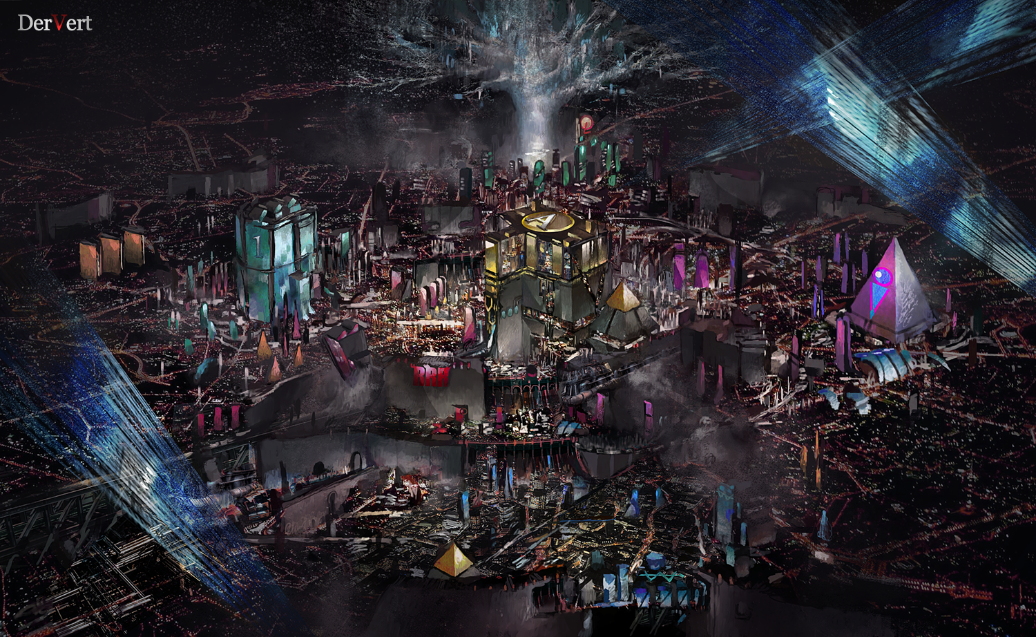 The City`s night插画图片壁纸