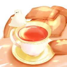 红茶和蛋糕插画图片壁纸