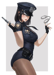 police girl插画图片壁纸