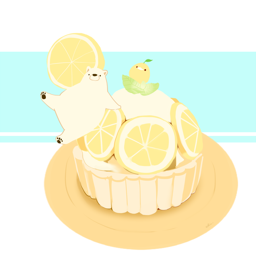 柠檬蛋糕插画图片壁纸