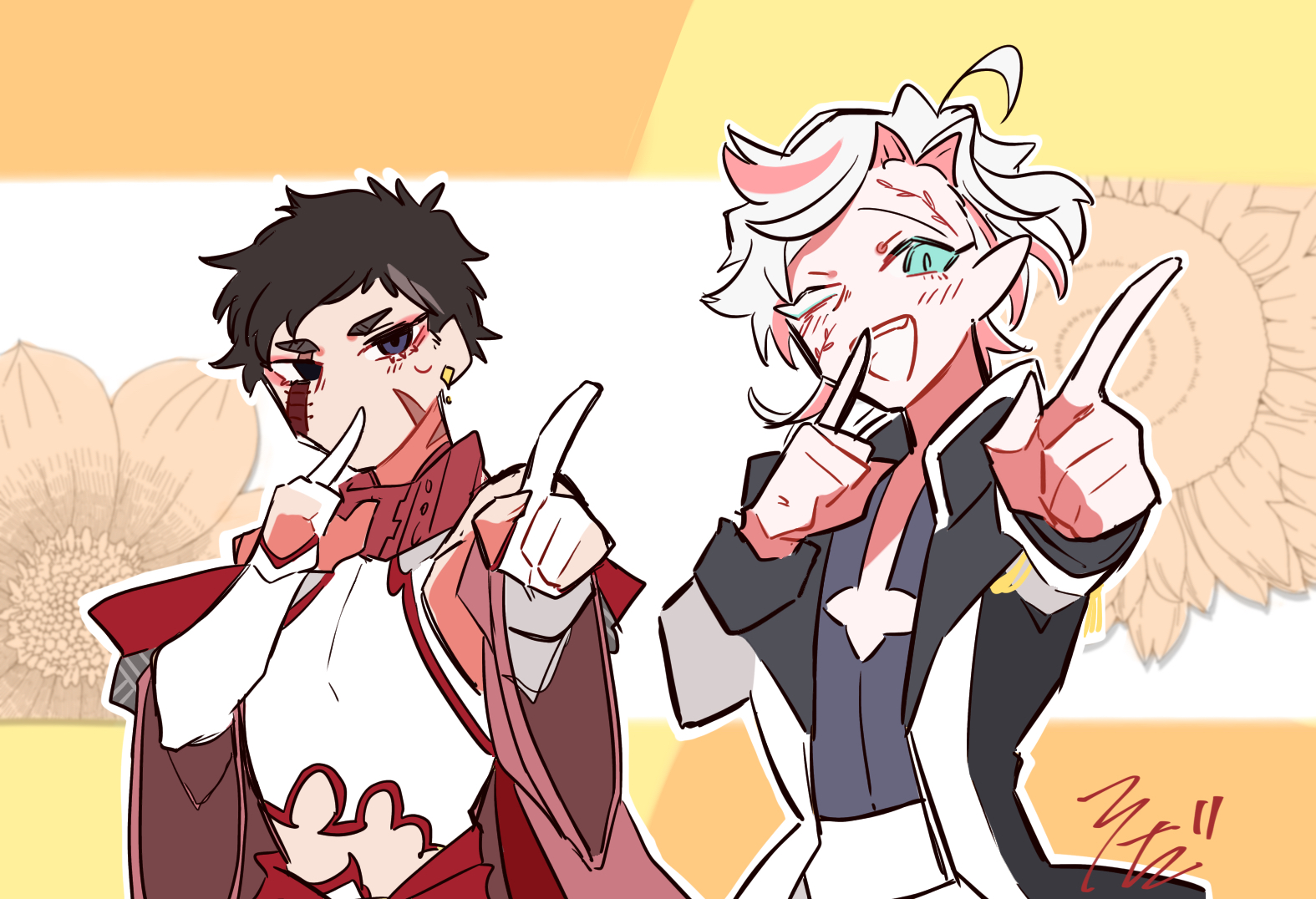 2Pカラーハデ始まとめ插画图片壁纸