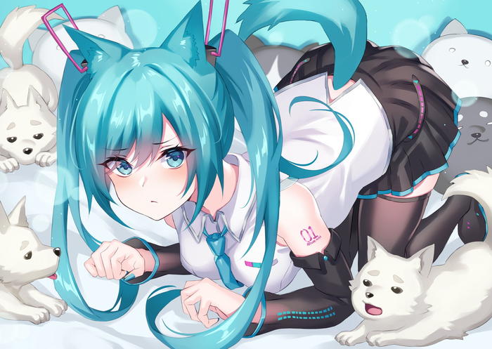 初音未来×摇动插画图片壁纸