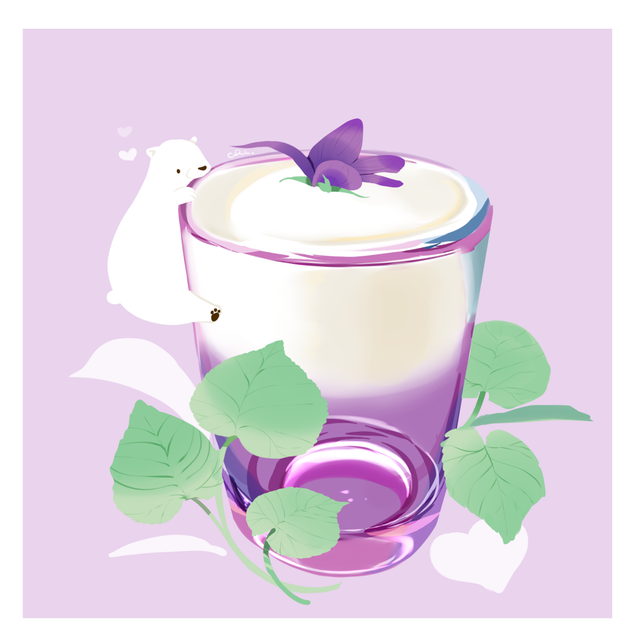 紫罗兰风味酸奶鸡尾酒