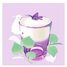 紫罗兰风味酸奶鸡尾酒插画图片壁纸