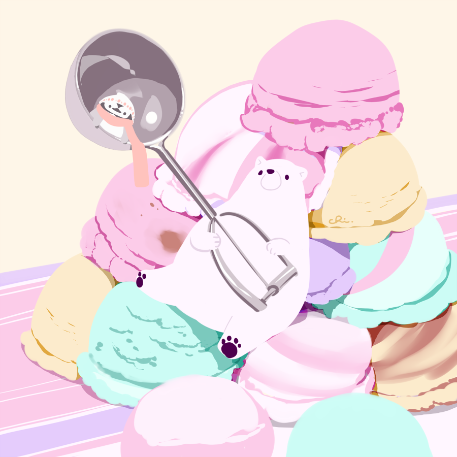 冰淇淋塔插画图片壁纸