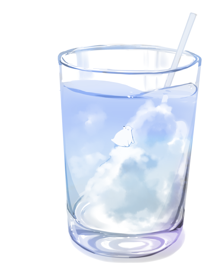 云之玻璃杯插画图片壁纸