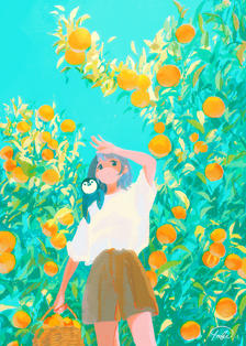 Orange sunshine插画图片壁纸