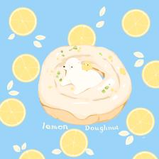 柠檬甜甜圈插画图片壁纸
