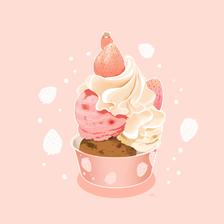 三段冰淇淋插画图片壁纸