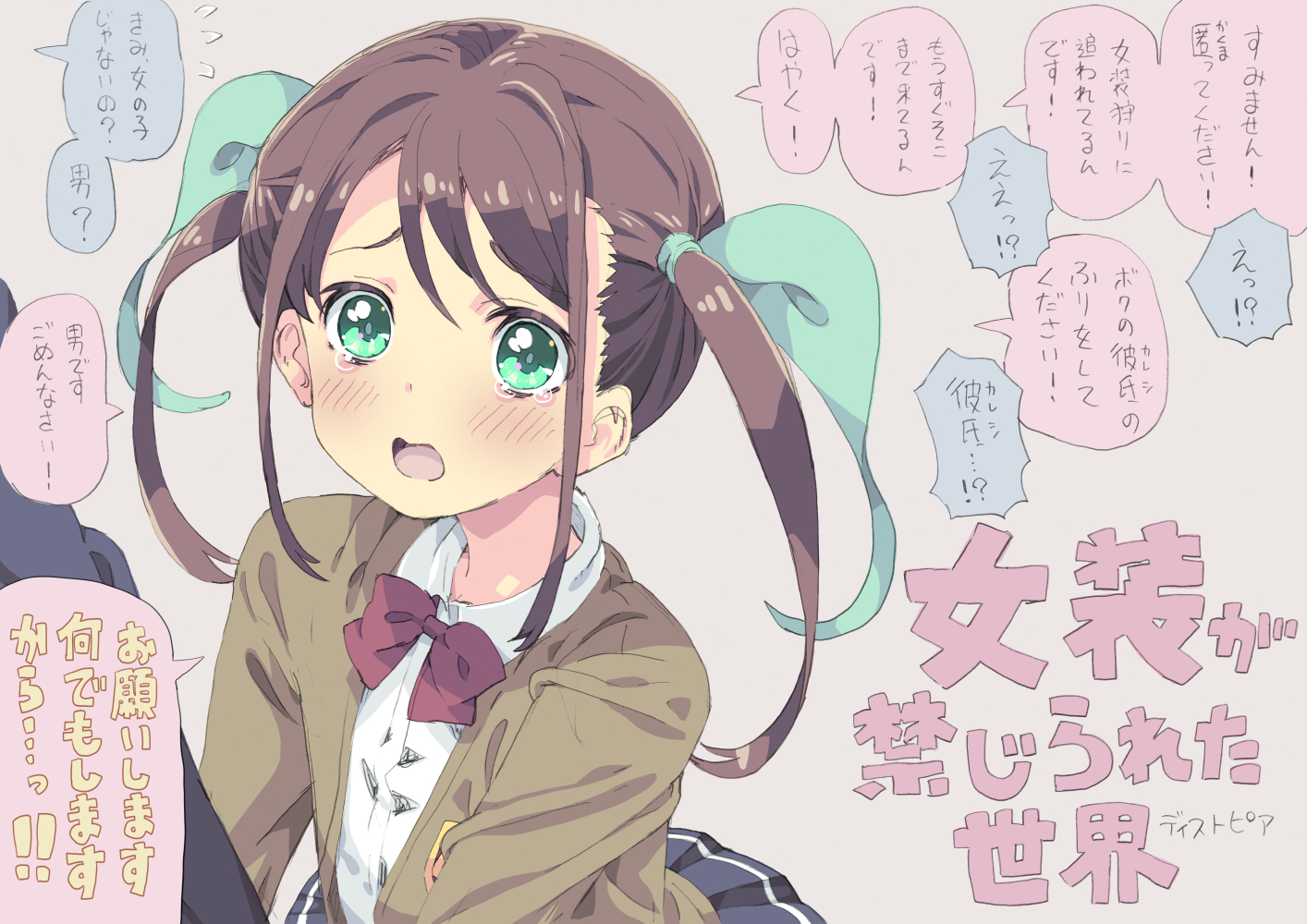 女装が禁じられた世界で女装狩りに追われる女装男子插画图片壁纸