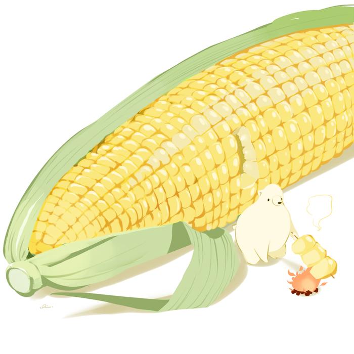 烤玉米插画图片壁纸