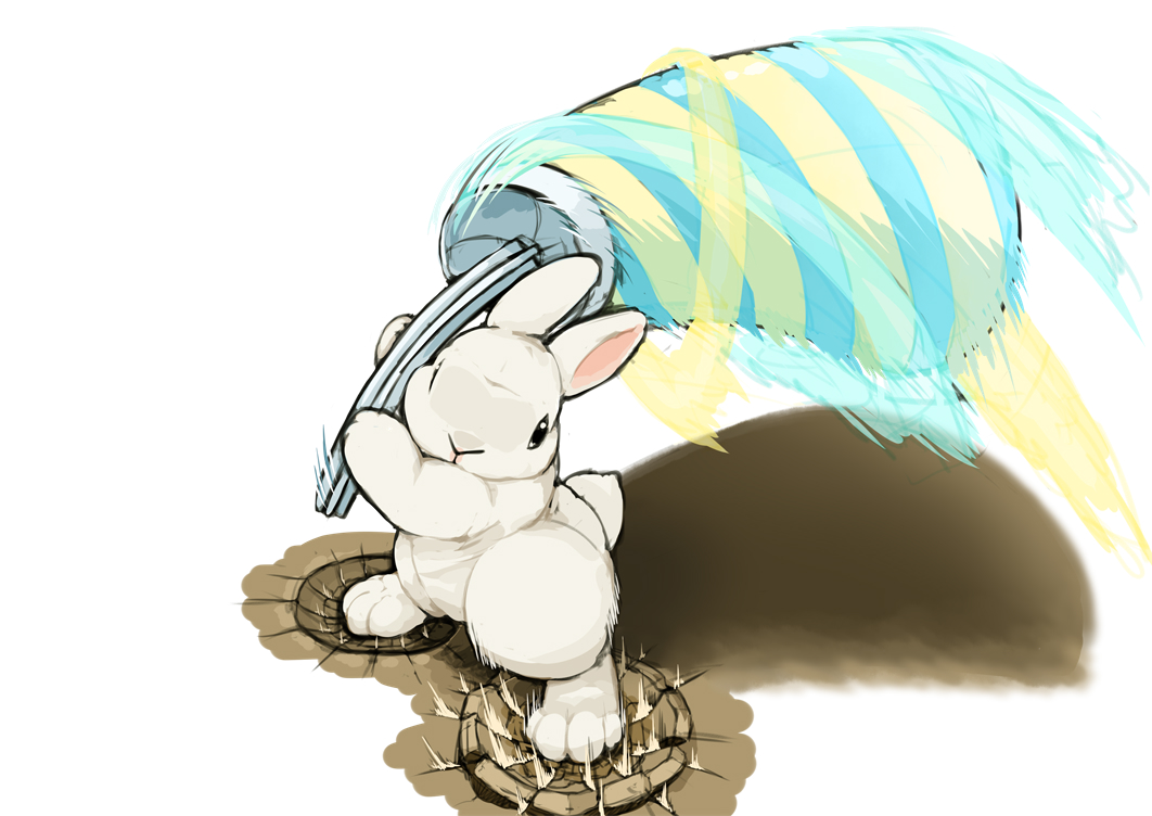 雪糕×兔子插画图片壁纸