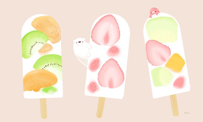 水果冰淇淋插画图片壁纸