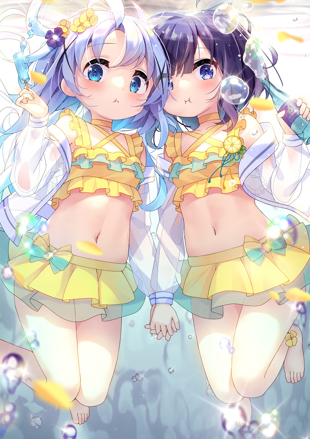 新刊封面画——夏天和大海和泳装！插画图片壁纸