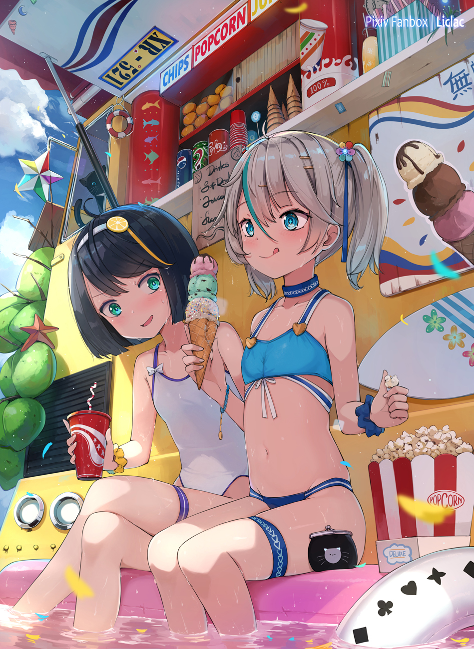 夏天凉爽的生活方式插画图片壁纸