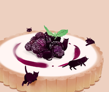 黑猫黑莓蛋挞-原创猫