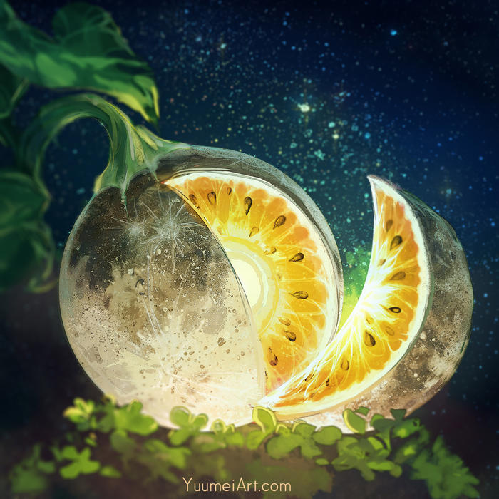 Moon Phase Boba + Moon Melon插画图片壁纸