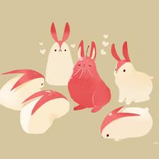 苹果兔插画图片壁纸