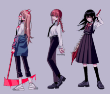 pixel chainsaw man girls