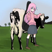 只是孤零零的和牛在一起插画图片壁纸