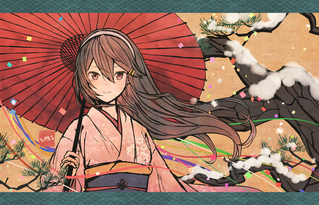 榛名進水日插画图片壁纸