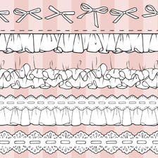 【宣传】蝴蝶结&褶边刷子套装17种之5插画图片壁纸
