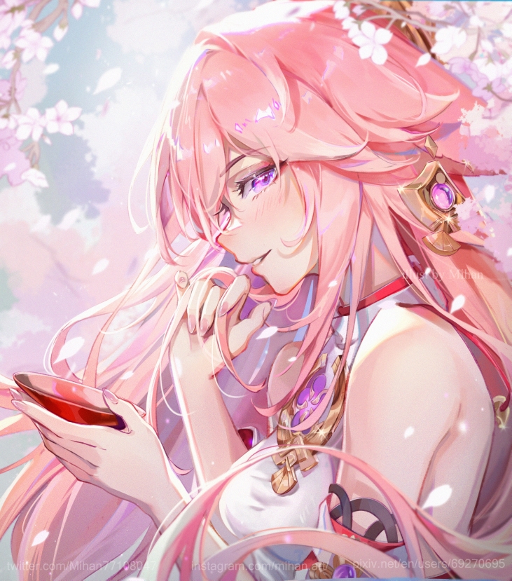 yae miko插画图片壁纸