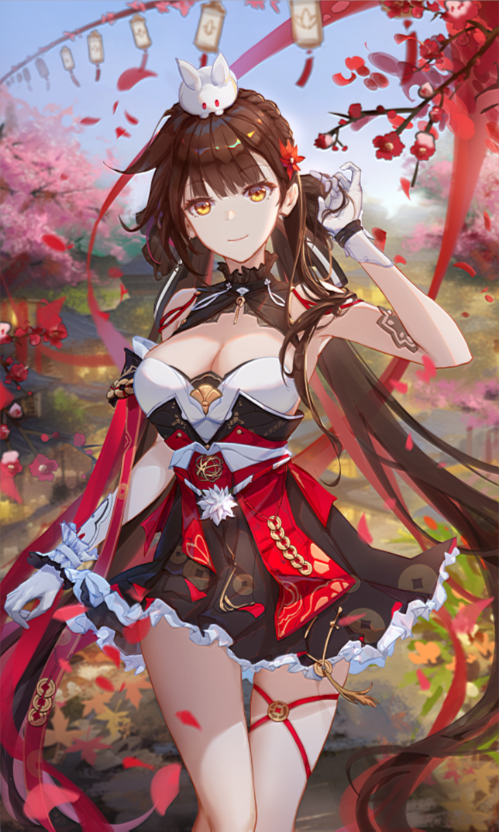 兔兔素裳插画图片壁纸