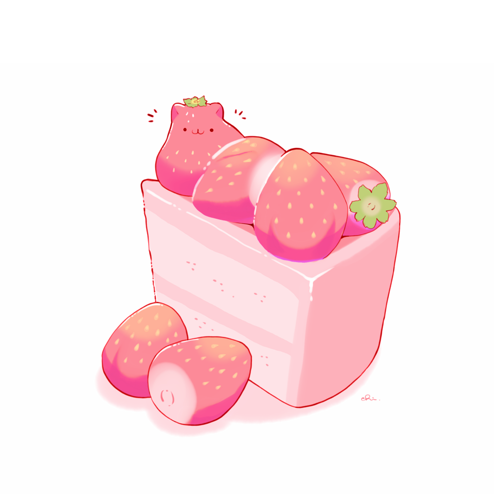草莓猫蛋糕-原创美味的食物