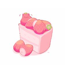 草莓猫蛋糕插画图片壁纸
