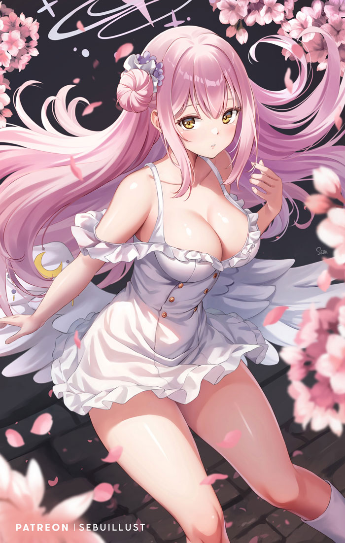 圣园米卡（樱花）插画图片壁纸