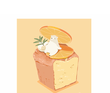 白熊橙子蛋糕-原创美味的食物