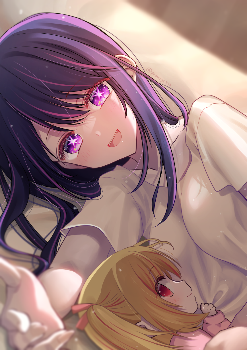 “你看，AQUA也过来。”插画图片壁纸