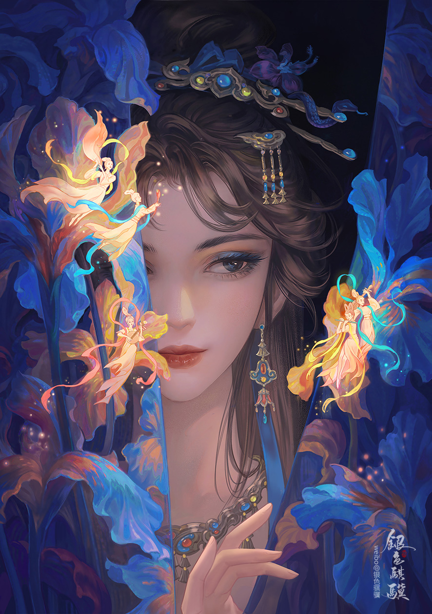 花间·鸢尾插画图片壁纸