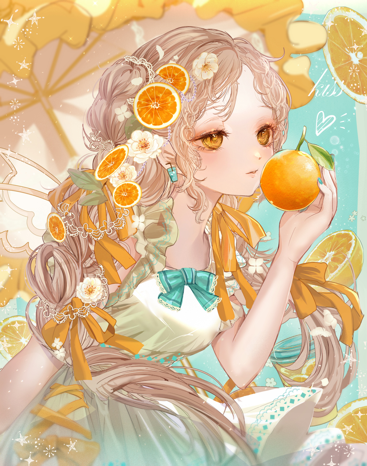 初夏×オレンジソーダの妖精 插画图片壁纸