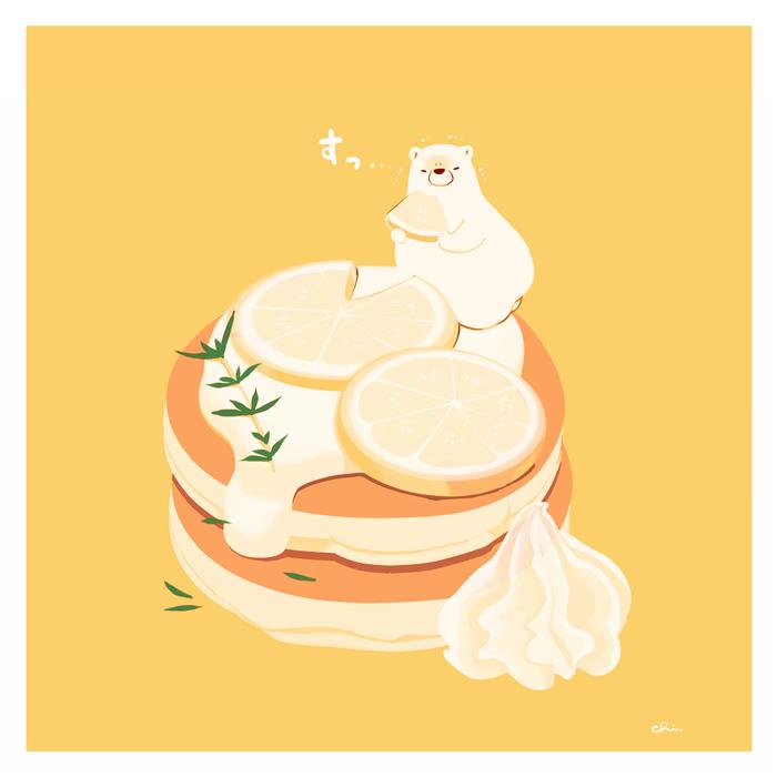 柠檬面包蛋糕插画图片壁纸