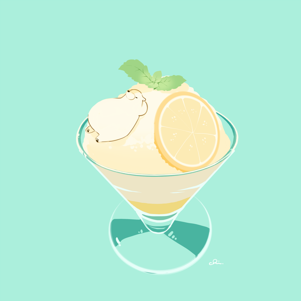柠檬果子露冰淇淋插画图片壁纸