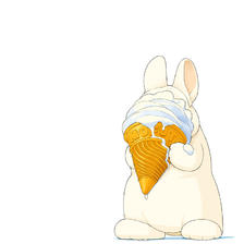 吃的肚脐兔插画图片壁纸