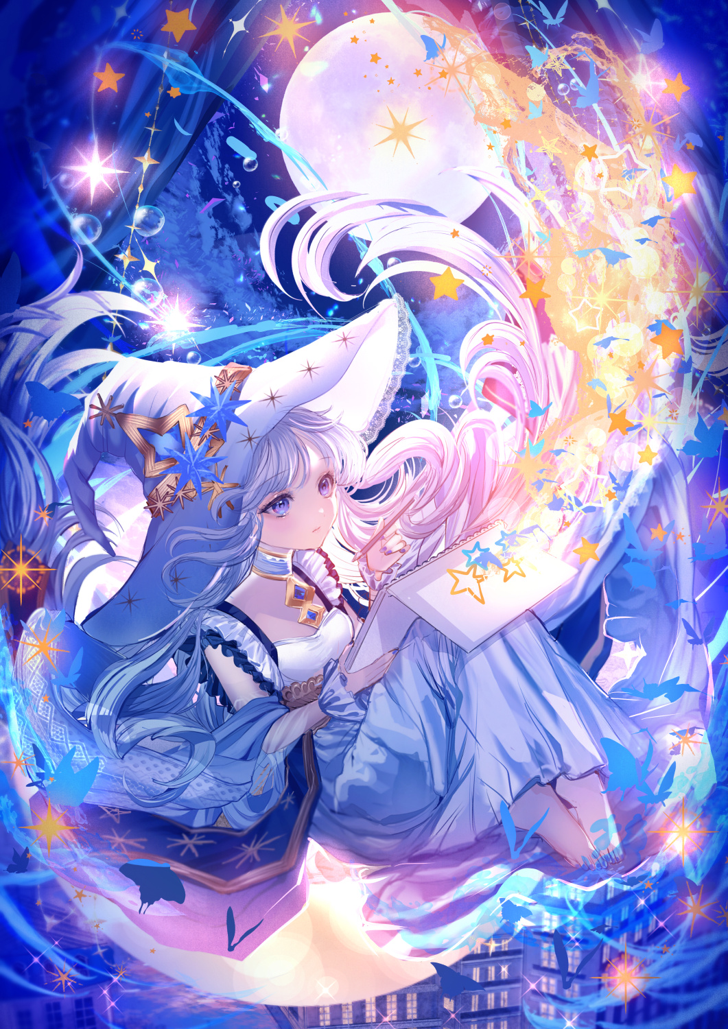 星星诞生的地方～月夜的画家魔女～插画图片壁纸