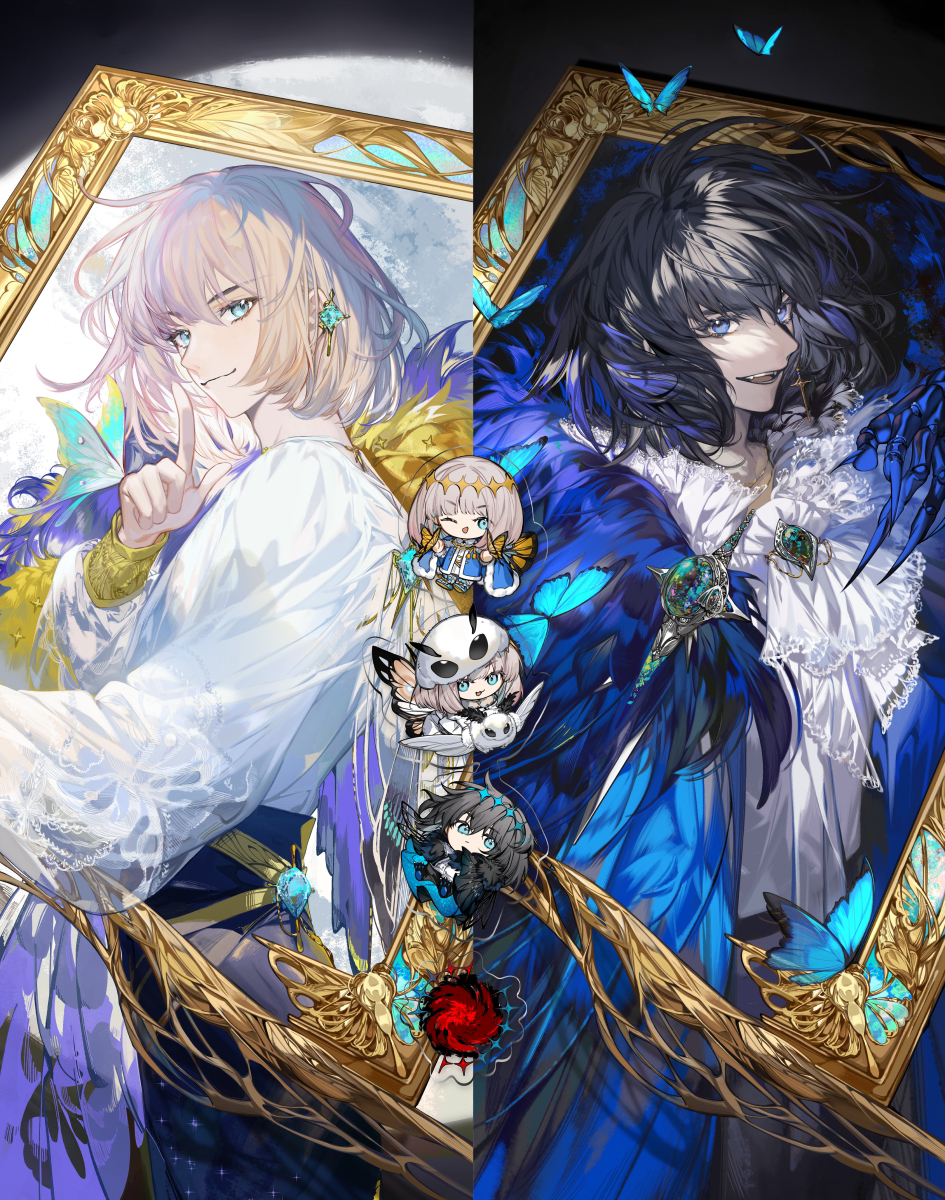 Aquamarinl&Black Opal插画图片壁纸