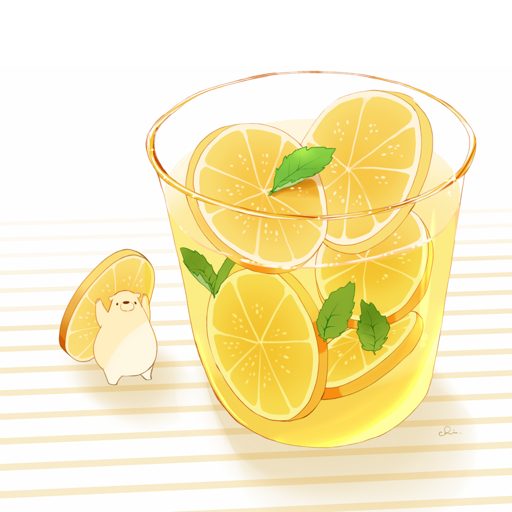 柠檬蜂蜜饮料插画图片壁纸