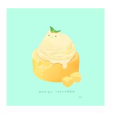 芒果冰淇淋和芒果布丁插画图片壁纸
