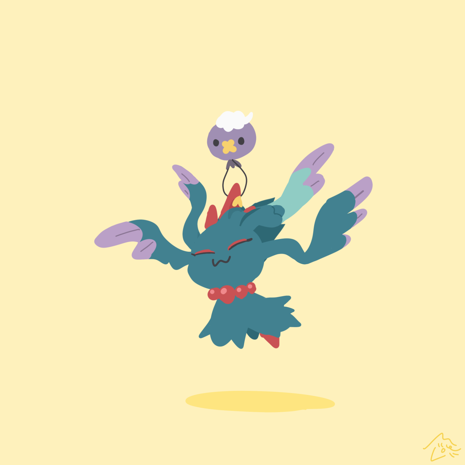 フワンテがいろんなポケモンを持ち上げるだけ　26（ラスト！）插画图片壁纸
