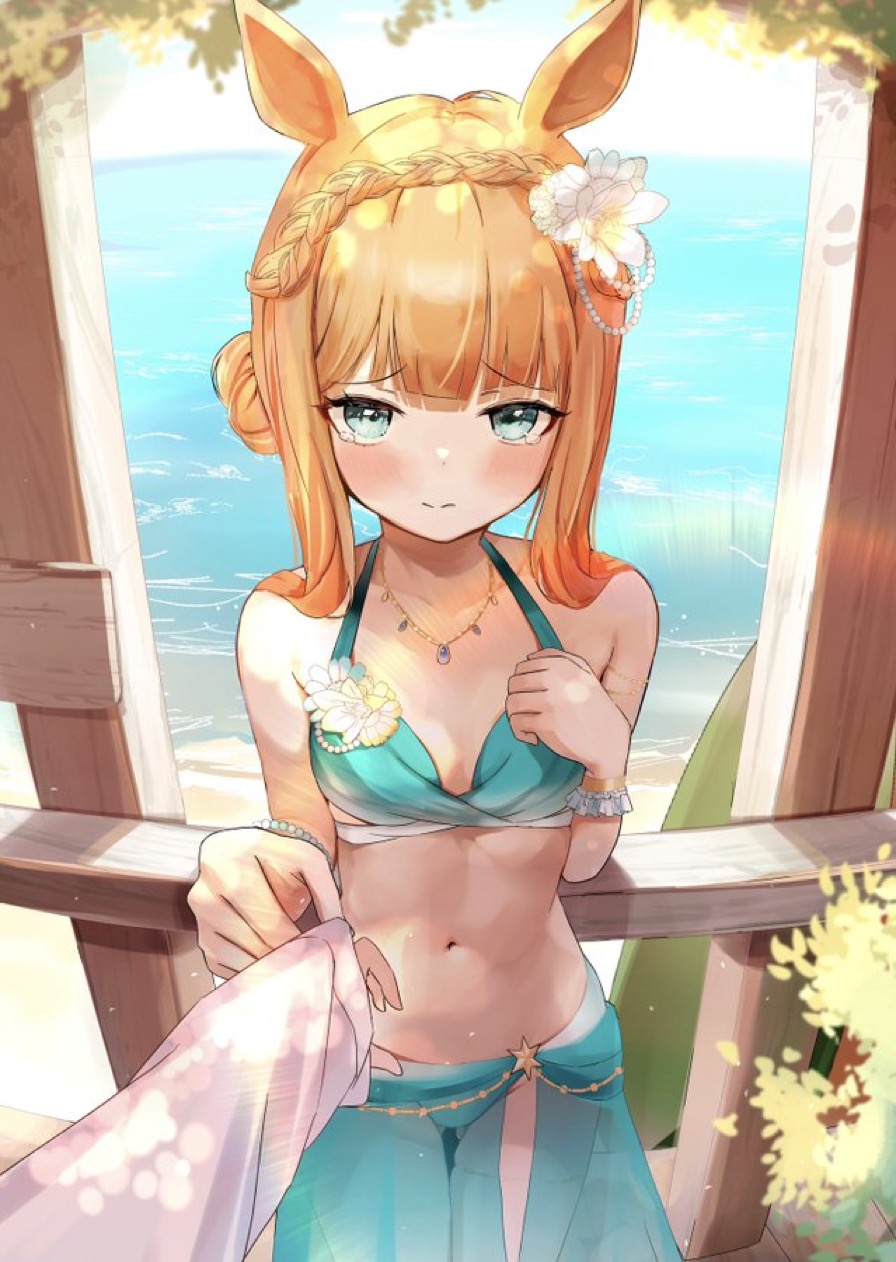 “泳衣……不合适吗……？”插画图片壁纸