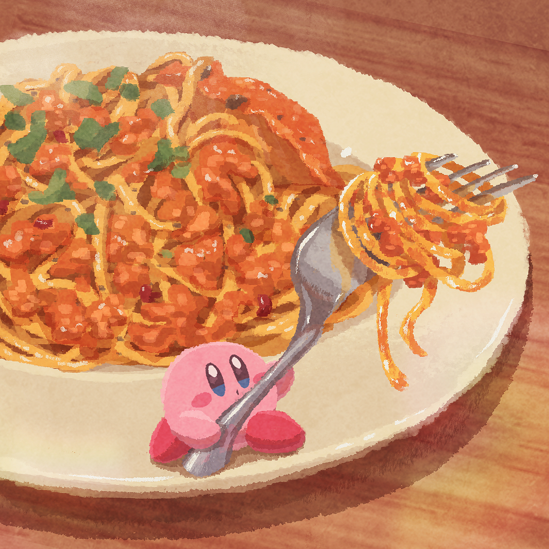パスタ巻いて插画图片壁纸
